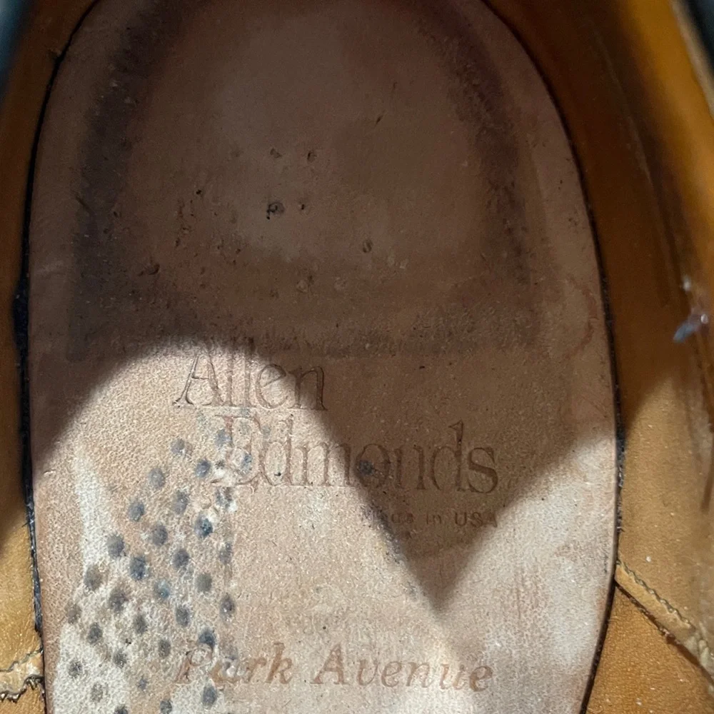 Allen Edmonds Brown Leather Park Avenue Cap Toe‎ Oxfords Sz. 10.5